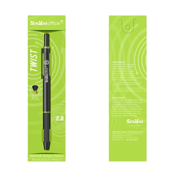 Scrikss Office Mekanik Kurşun Kalem 2.0 Twist Siyah - Resim 4