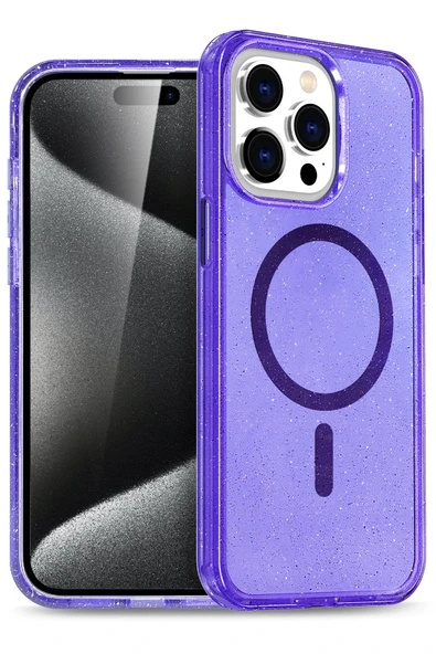 Apple iPhone 14 Pro Max Star Magsafe Kapak - Mor - Resim 4