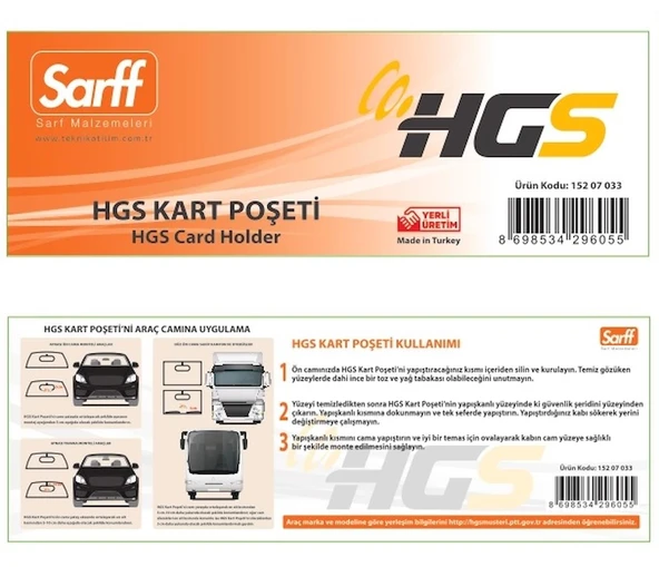 SARFF HGS KART POŞETİ 12cmx4cm 25 ADET - Resim 2