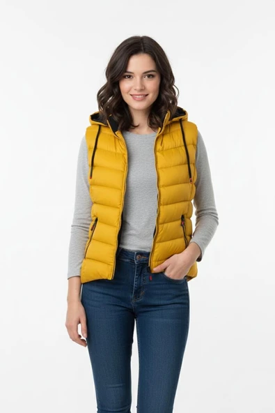 Kadın Kapüşonlu Spor Yelek 5000 BGL-ST04894 - Resim 2