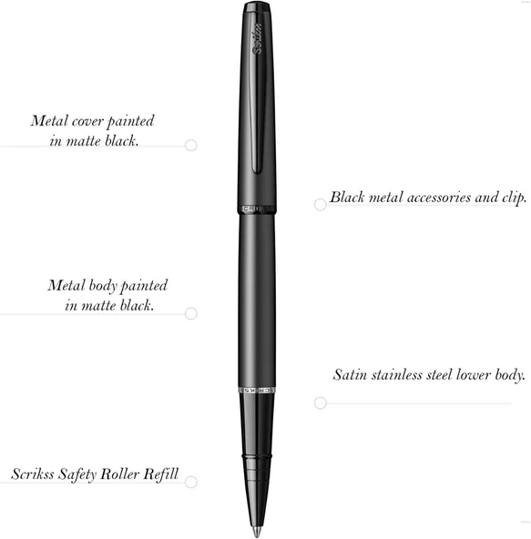 Scrıkss 78Mb Roller Kalem Siyah - Resim 4