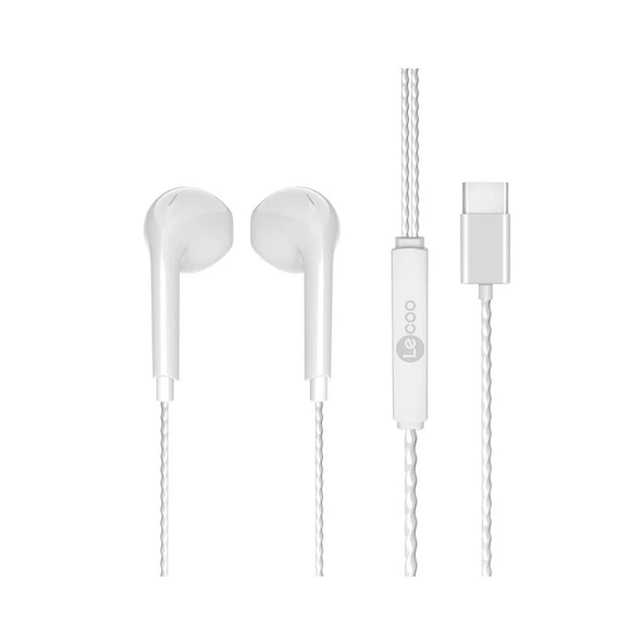 Lenovo Lecoo EH104 Kablolu Type-C Kulak İçi Kulaklık Beyaz - Resim 3