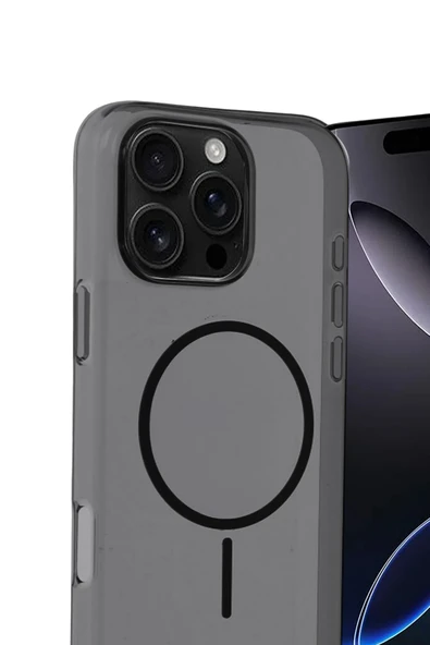 Apple iPhone 16 Pro PC Blank Magsafe Kapak - Siyah - Resim 2