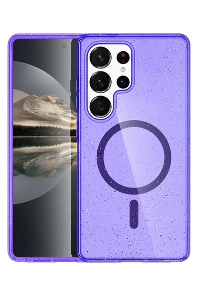 Samsung Galaxy S25 Ultra Star Magsafe Kapak - Mor - Resim 5