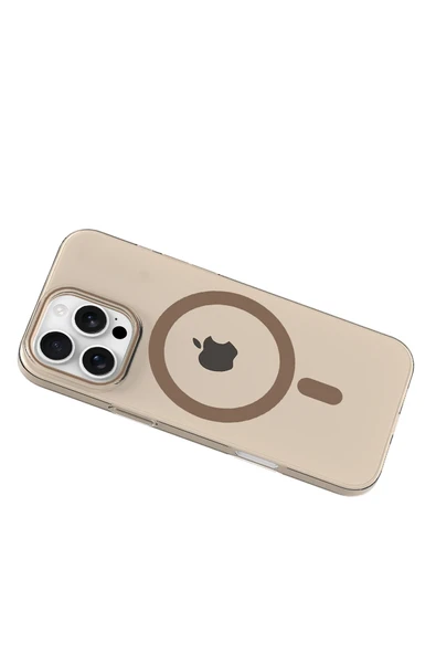 Apple iPhone 16 Pro PC Blank Magsafe Kapak - Çöl Titanyum - Resim 8