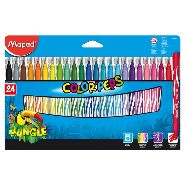 Maped Color’Peps Jungle Keçeli Kalem 24 Renk 845422 ürün görseli