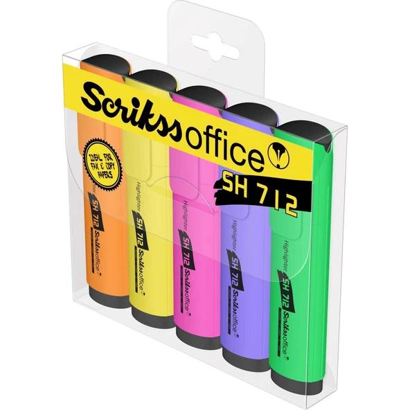 Scrikss Sh 712 5'Li Fosforlu Kalem Seti Parlak Renkler - Resim 2