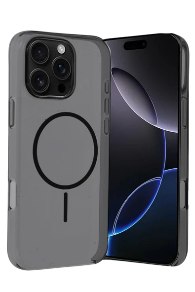 Apple iPhone 16 Pro PC Blank Magsafe Kapak - Siyah - Resim 5