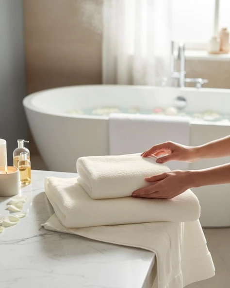 %100 Pamuk | Velune Banyo Havlusu | Kırık Beyaz | 80x160 | Otel Serisi - Resim 7