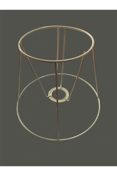 Konik Abajur Teli , İskeleti Krem Statik Boyalı E27 (25 Cm) - 2