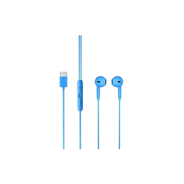 Lenovo Lecoo EH104 Kablolu Type-C Kulak İçi Kulaklık Mavi - Resim 2