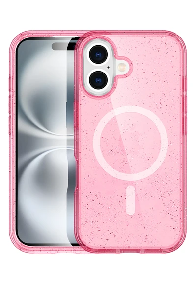 Apple iPhone 16 Star Magsafe Kapak - Pembe - Resim 2