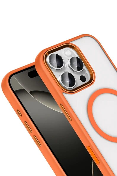Apple iPhone 16 Pro Max Terea Magsafe Kapak - Turuncu - Resim 6