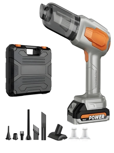 20000Pa 120w Güçlü Emişli Çift Bataryalı Kablosuz Vakumlu Üflemeli Mini Araç Süpürgesi - Resim 5