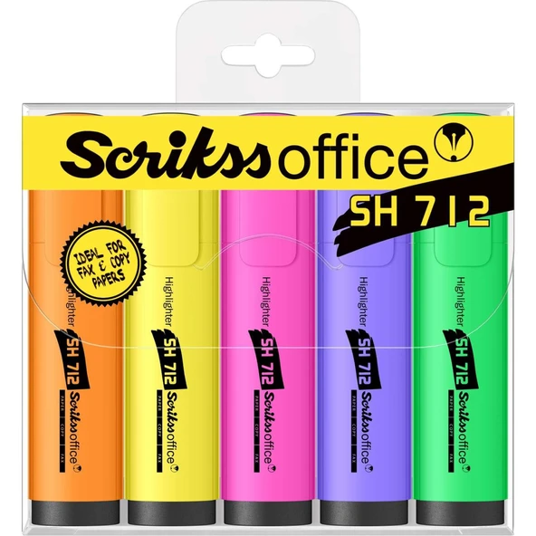 Scrikss Sh 712 5'Li Fosforlu Kalem Seti Parlak Renkler ürün görseli