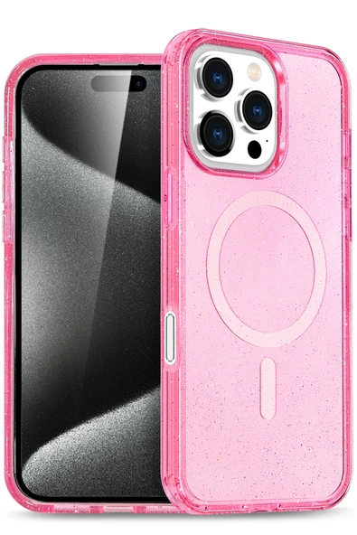 Apple iPhone 16 Pro Star Magsafe Kapak - Pembe - Resim 4