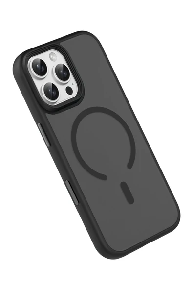Apple iPhone 16 Pro Max Megane Magsafe Kapak - Siyah - Resim 4