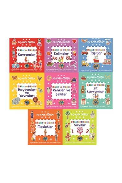 Aç Kapa Öğren Seti (8 Kitap Takım) ürün görseli