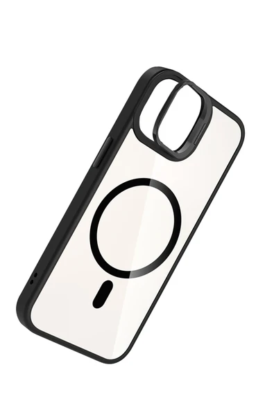 Apple iPhone 11 Remim Lensli Magsafe Standlı Kapak - Siyah - Resim 4