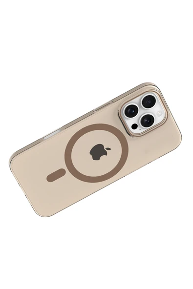 Apple iPhone 16 Pro PC Blank Magsafe Kapak - Çöl Titanyum - Resim 9