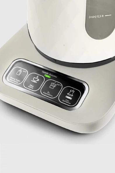 Çaysever Robotea Pro Quartz 4 in 1 Konuşan Çay Makinesi Creamy - 6