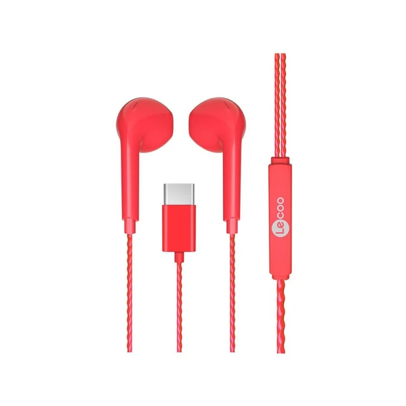 Lenovo Lecoo EH104 Kablolu Type-C Kulak İçi Kulaklık Kırmızı ürün görseli