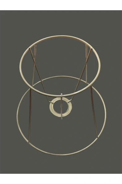 Konik Abajur Teli , İskeleti Krem Statik Boyalı E27 (25 Cm) - 3