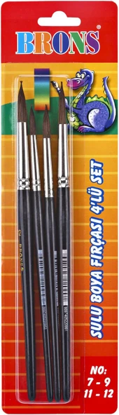 Brons Br-617 Sulu Boya Fırçası 4 'lü Set (7-9-11-12) ürün görseli