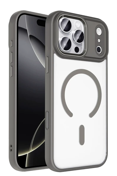 Apple iPhone 17 Pro Max Terea Magsafe Kapak - Gri - Resim 5