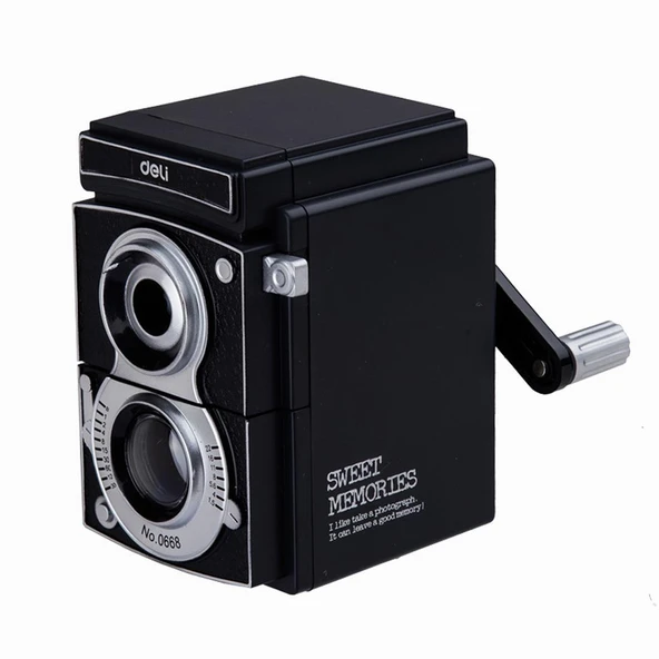 Deli Fotoğraf Makinesi No:10 Siyah Masa Üstü Kalemtıraş ürün görseli