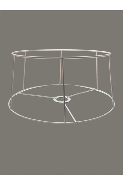 Kısa Konik Lambader Teli , İskeleti Beyaz Statik Boyalı - E27 (35 Cm) - Resim 4