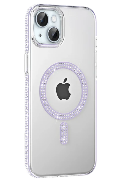 Apple iPhone 14 Move Taşlı Magsafe Kapak - Lila ürün görseli 1