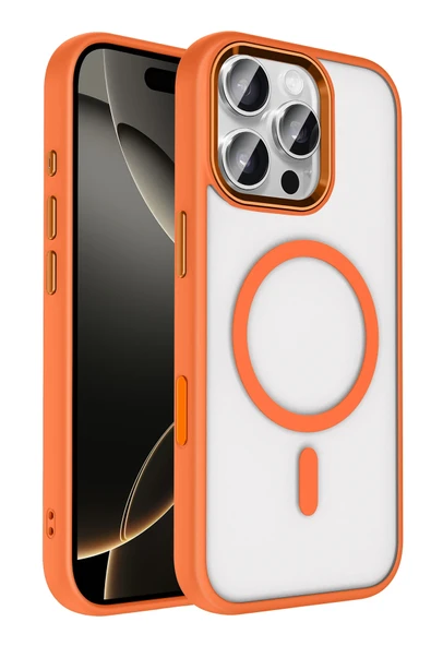 Apple iPhone 16 Pro Max Terea Magsafe Kapak - Turuncu - Resim 5