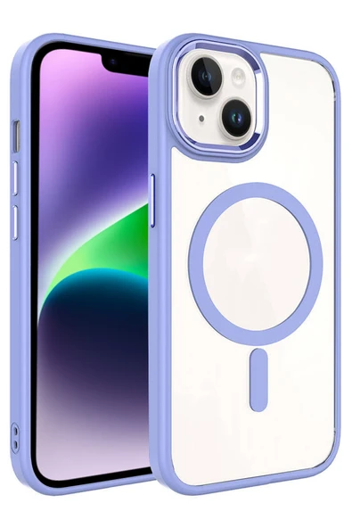 Apple iPhone 14 Terea Magsafe Kapak - Lila - Resim 4