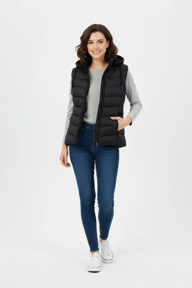 Kadın Kapüşonlu Spor Yelek 5000 BGL-ST04894 ürün görseli