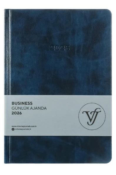 Victoria's Journals Business 2026 Günlük Ajanda 17x24cm Sert Kapak Ivory 80gr. Ayraçlı Lacivert ürün görseli