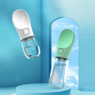 Mucit Home Taşınabilir Kedi Köpek Suluğu Seyahat Su Şişesi Kaseli Emniyetli Sızdırmaz Kutulu ürün görseli 1