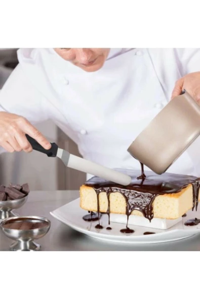 Eğik Pasta Sıvama Spatulası Metal 33 Cm - Resim 3