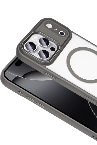 Apple iPhone 17 Pro Max Terea Magsafe Kapak - Gri - Resim 6