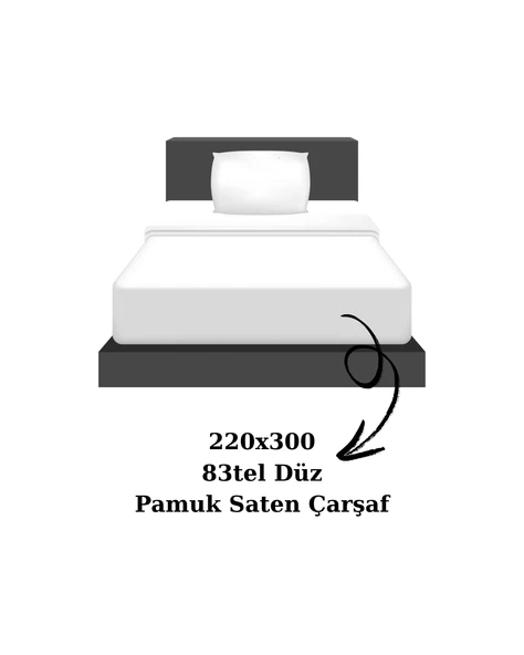 Lumira Tek Kişilik Pamuk Saten Düz Çarşaf | 220x300 cm |  Mix & Match | Otel Serisi - Resim 2