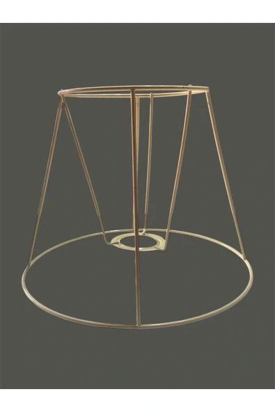 Konik Abajur Teli , İskeleti Krem Statik Boyalı E27 (25 Cm) - 4