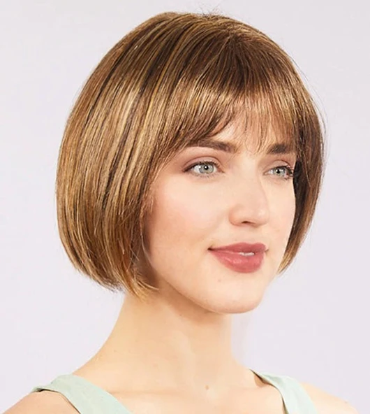 Açık Kahverengi Küt Parti Peruk - Resim 4