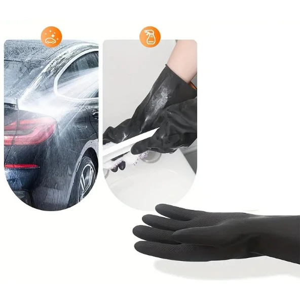 Siyah Renkli Endüstriyel Eldiven - Resim 2