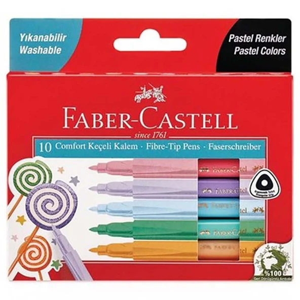 Faber Comfort Keçeli Kalem Pastel Renkler 5062000011000 ürün görseli
