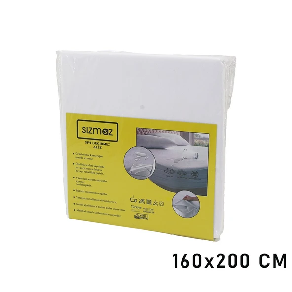ÇİFT KİŞİLİK  YATAK KORUYUCU  SIVI GEÇİRMEZ  ALEZ  160X200CM   HAVA ALIR   ANTİBAKTERİYEL   ANTİALERJİK (5332) ürün görseli 1
