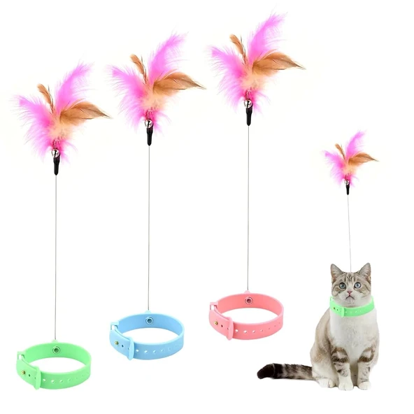 Mucit Home Kedi Boyun Oltası Hareketli Tüylü Ayarlanabilir Kedi Oyuncağı Eğlenceli Tasma ürün görseli
