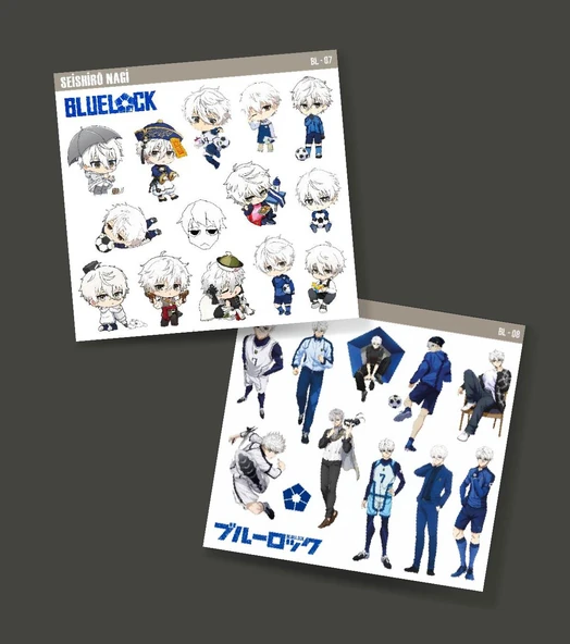 Nagi Seishiro-BlueLock-parlak kağıt -2li sticker set-telefon süsleme Blue Lock etiket - 2