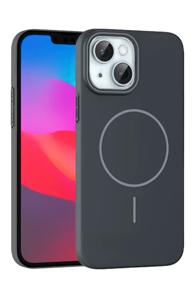 iPhone 15 Plus Broş Magsafe Kapak - Füme ürün görseli 1