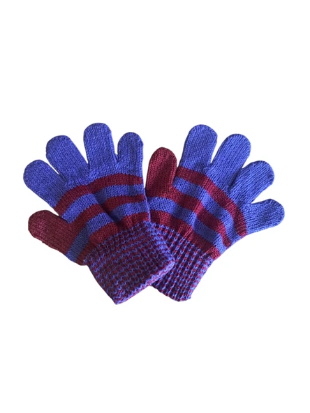 Çocuk Eldiveni Bordo Mavi Bebe Eldiven 1-4 Yaş - Resim 3