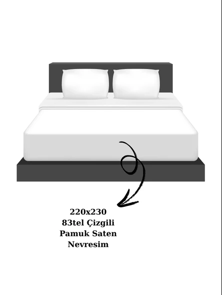 Çift Kişilik Çizgili Pamuk Saten Nevresim | 220x230 | King Size | Mix & Match | Otel Serisi - Resim 2